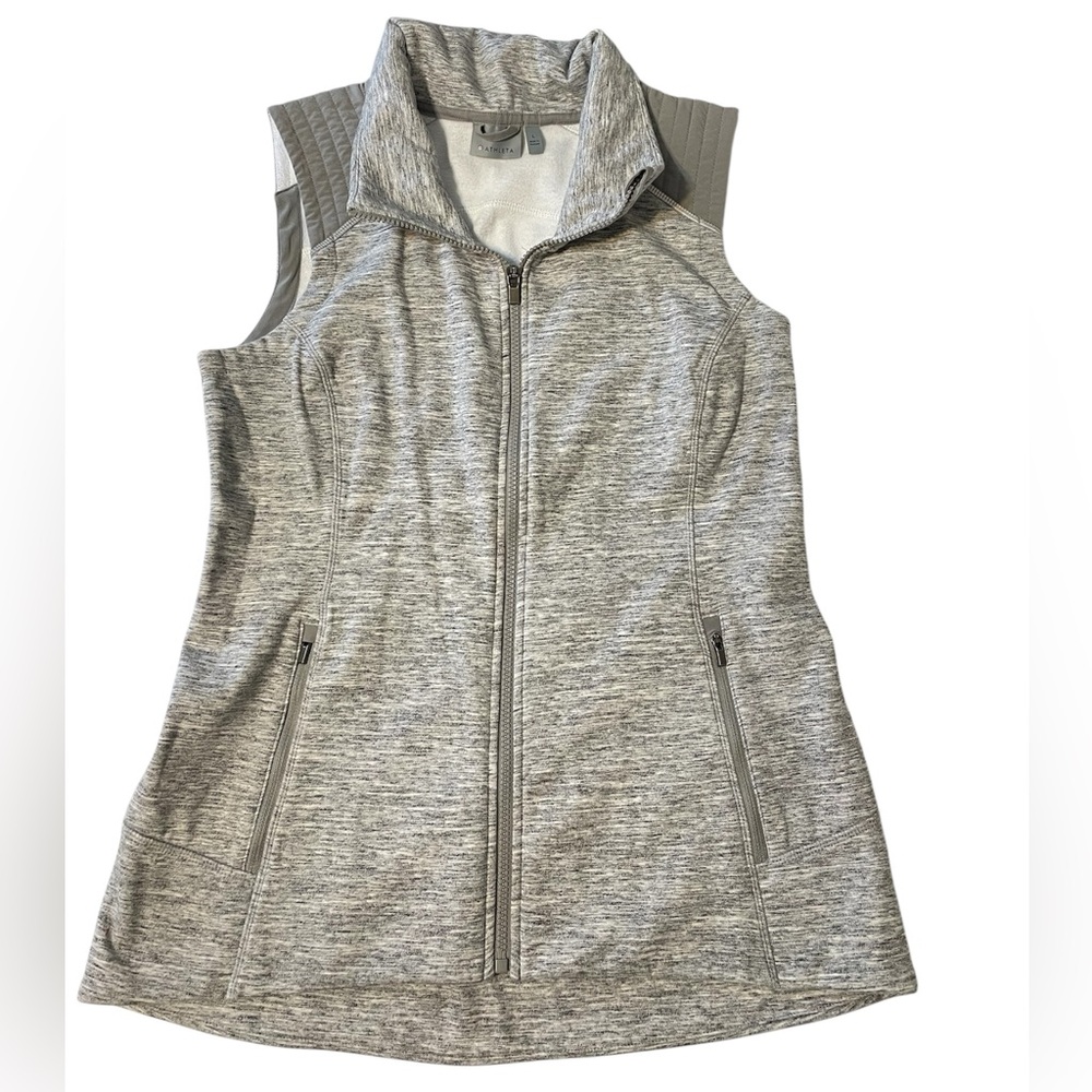 Athleta Stronger Gray Heather Zip Up Vest Women’s Size Large - Picture 5 of 13